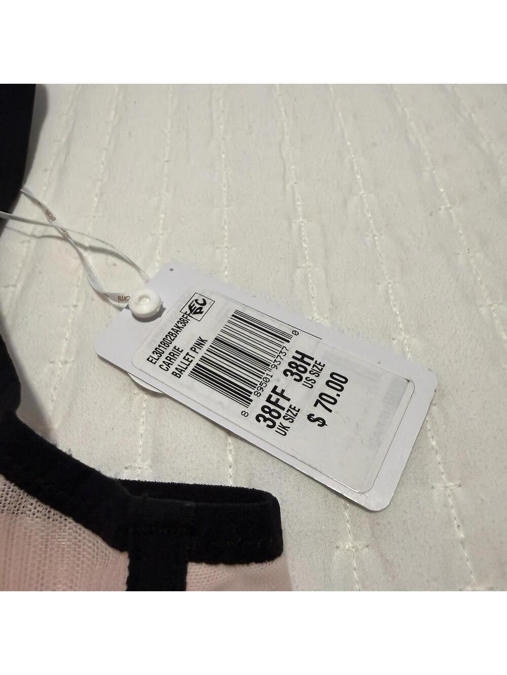 Elomi 38H Carrie Full-Figure Underwire Plunge Bra Lace & Mesh Pink Black NWT - Picture 2 of 13